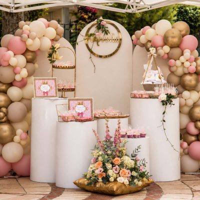 Στολισμός Βάπτισης | Gold & Pink Balloons