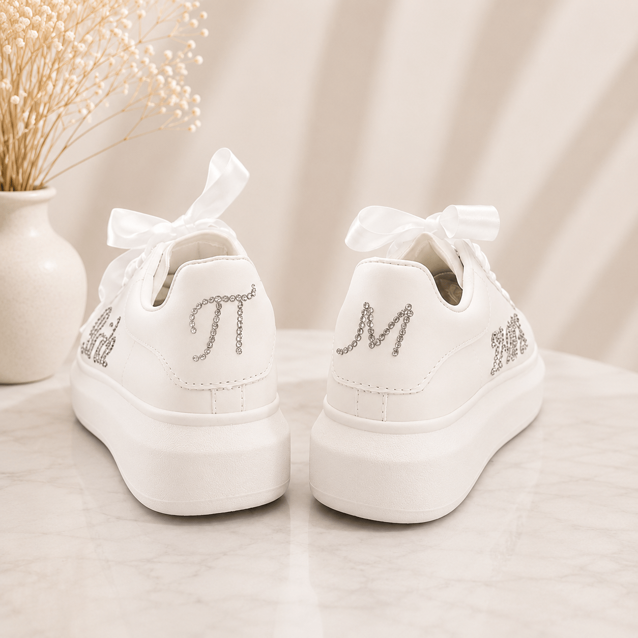 Νυφικά Sneakers με Στρας “Bride” , ημερομηνία και Αρχικά - Image 3