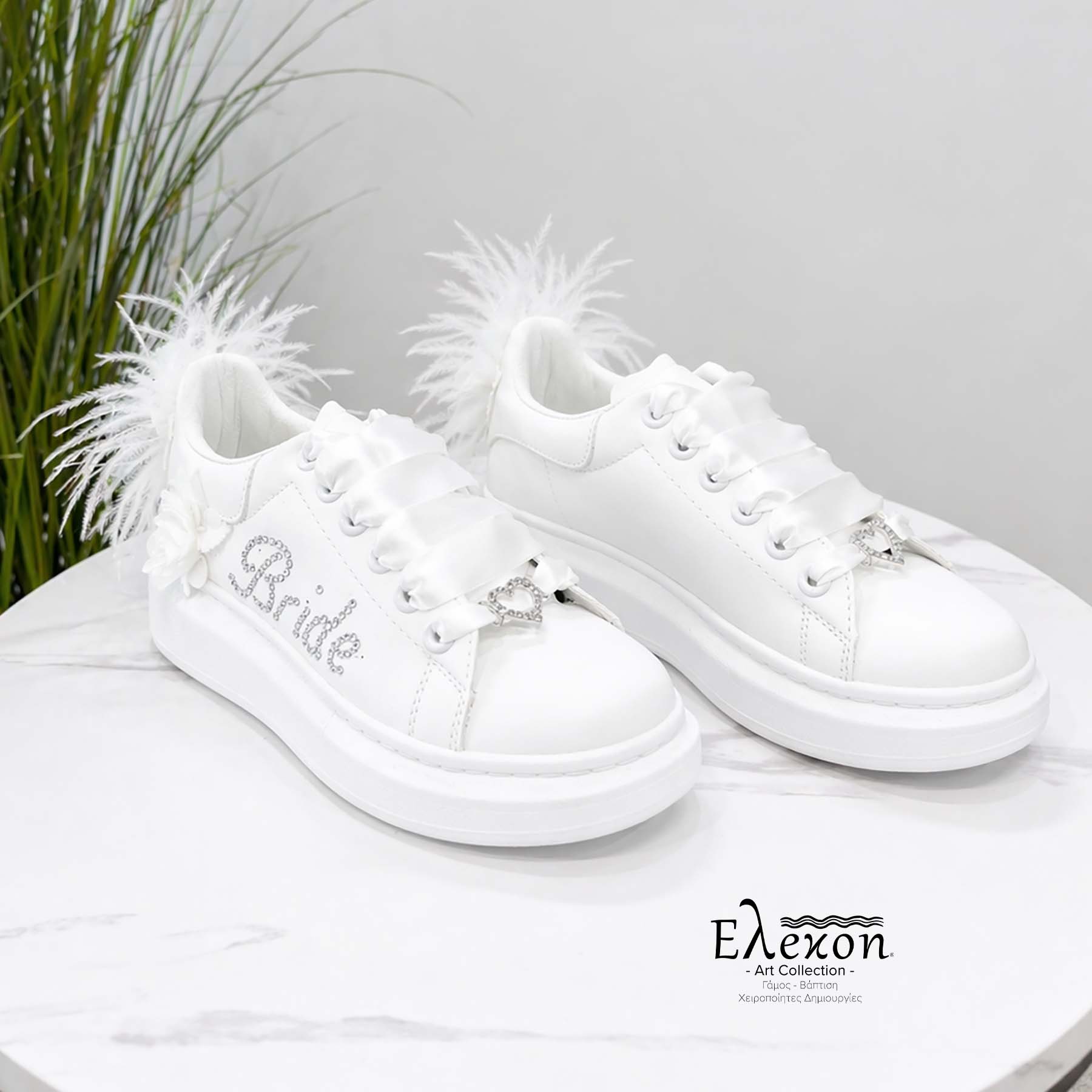 Νυφικά Sneakers με στρας και φτερό– I Do - Image 4