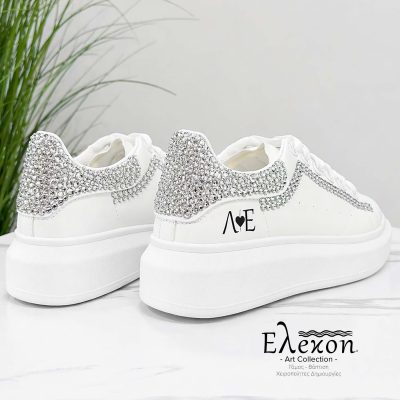 Νυφικά Sneakers με στρας και Σατέν Κορδόνια – Bride edition
