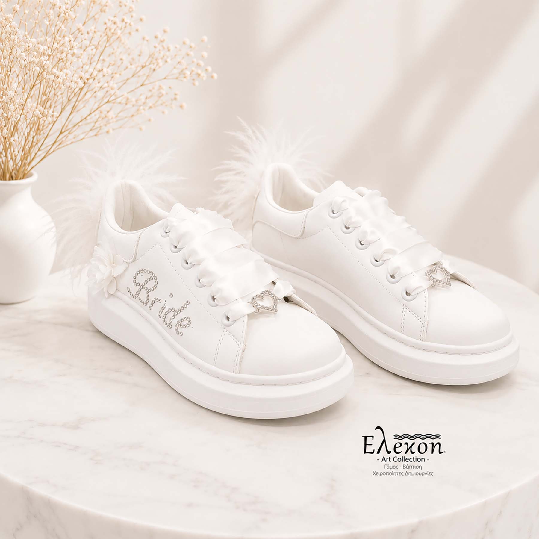 Νυφικά Sneakers με στρας και φτερό– I Do - Image 4