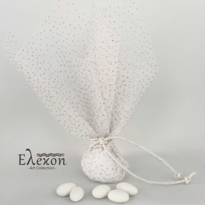 Μπομπονιέρα γάμου τούλι | White Elegant