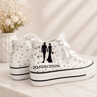 Νυφικά Sneakers  με Πέρλες & stras | Hasband & Wife