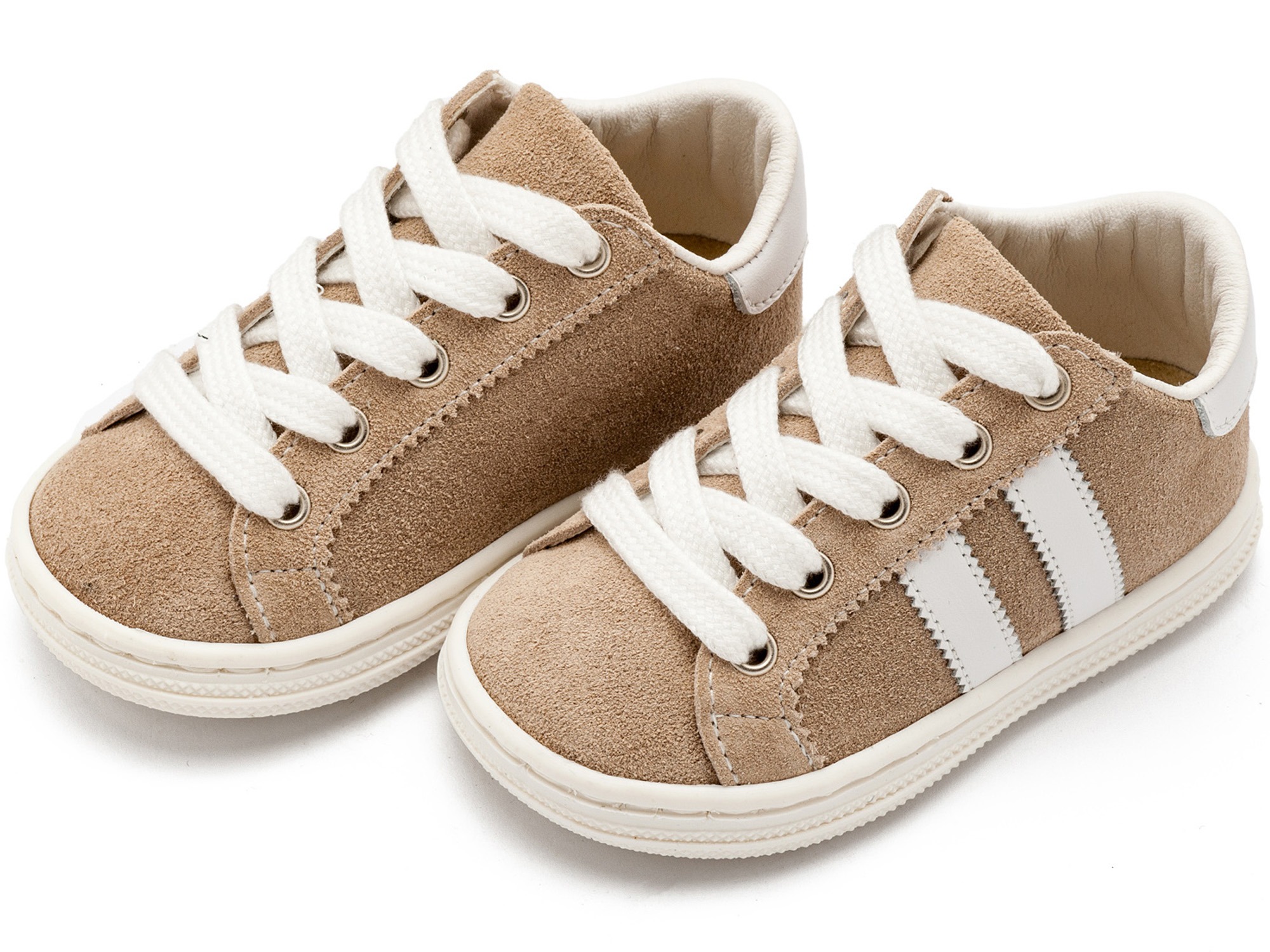 Δετά Δίχρωμα Σνίκερς BS3086 Μπεζ Λευκό - Image 3