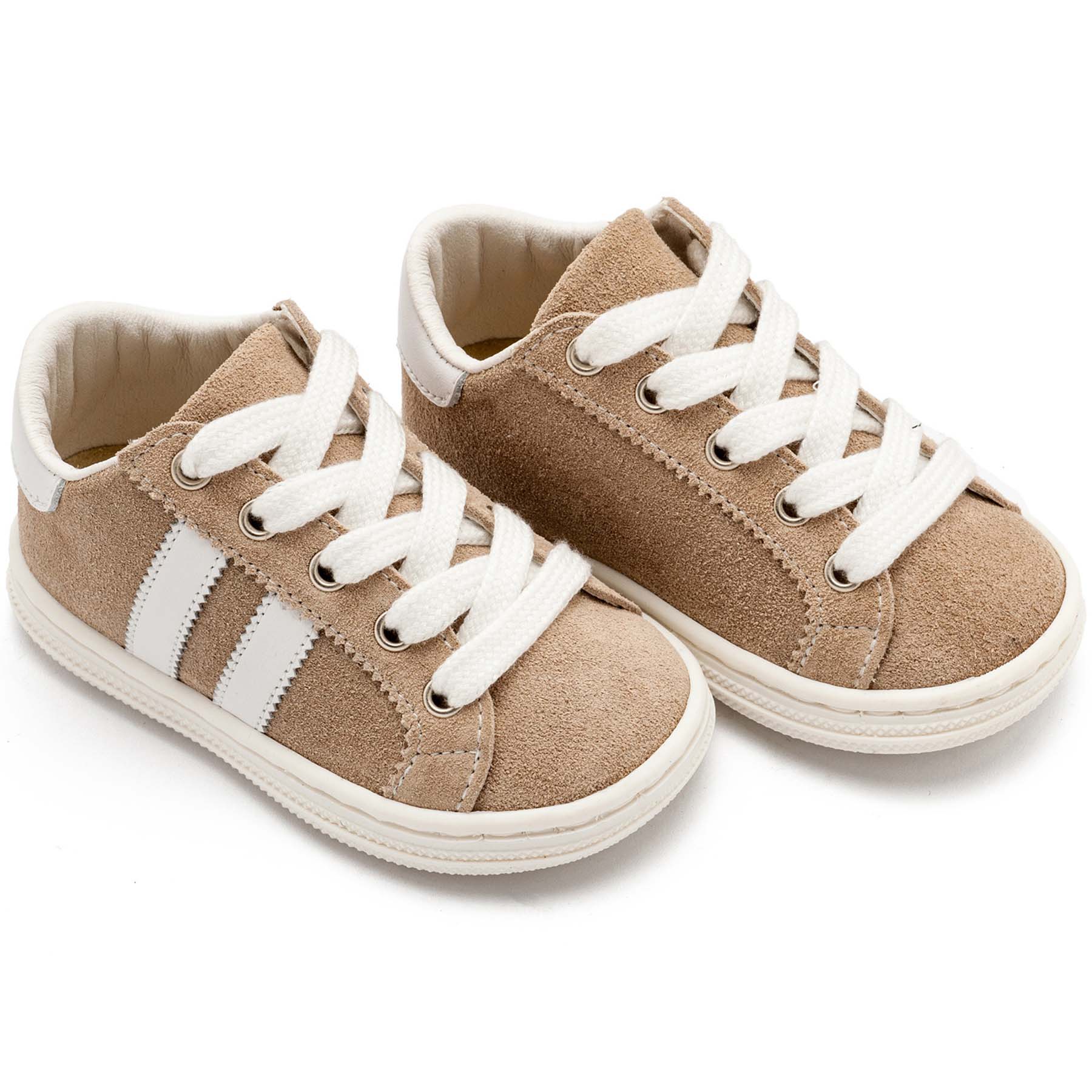 Δετά Δίχρωμα Σνίκερς BS3086 Μπεζ Λευκό