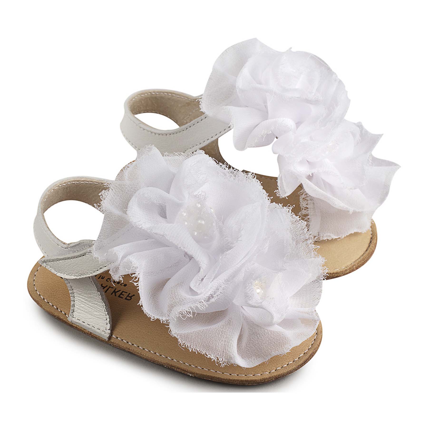 Πέδιλο με Chiffon Λουλούδια MI1559 Λευκό