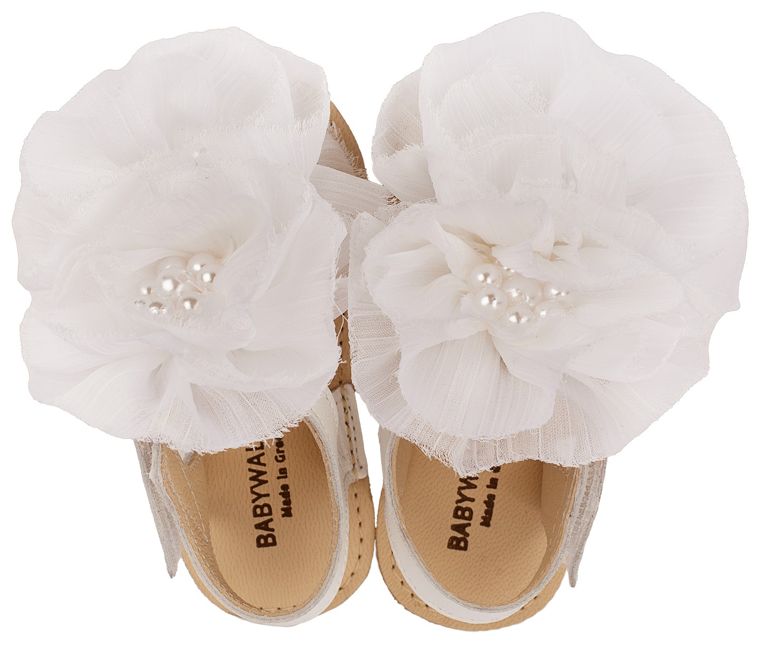 Πέδιλο με Chiffon Λουλούδια MI1559 Λευκό - Image 2