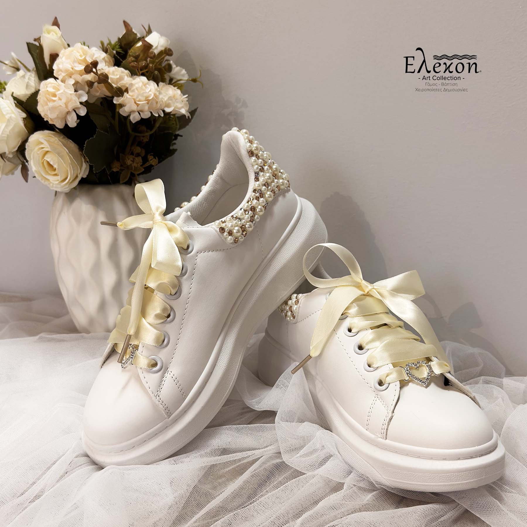 Νυφικά Sneakers με Στρας | Pearl Glow Sneakers - Image 2