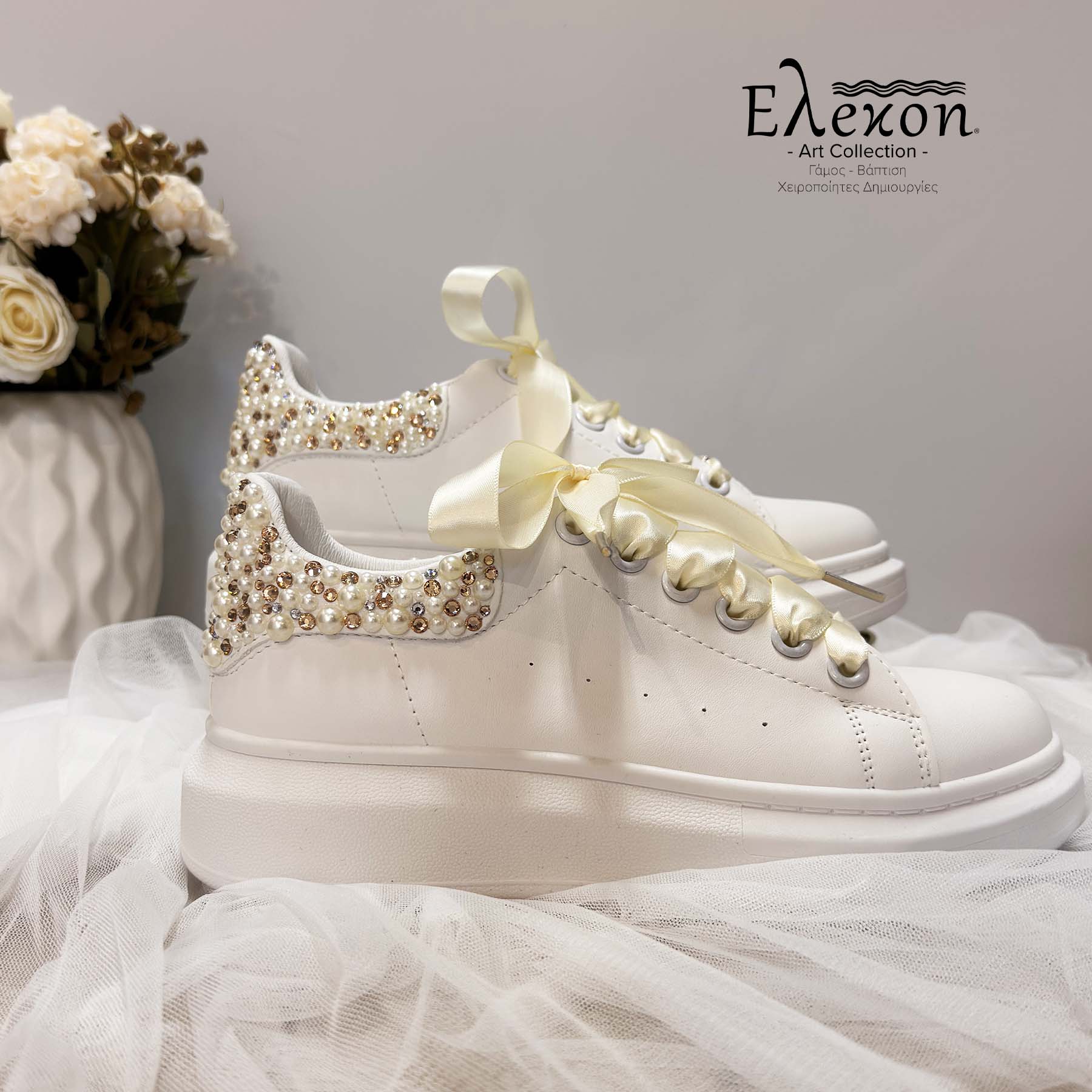Νυφικά Sneakers με Στρας | Pearl Glow Sneakers - Image 3