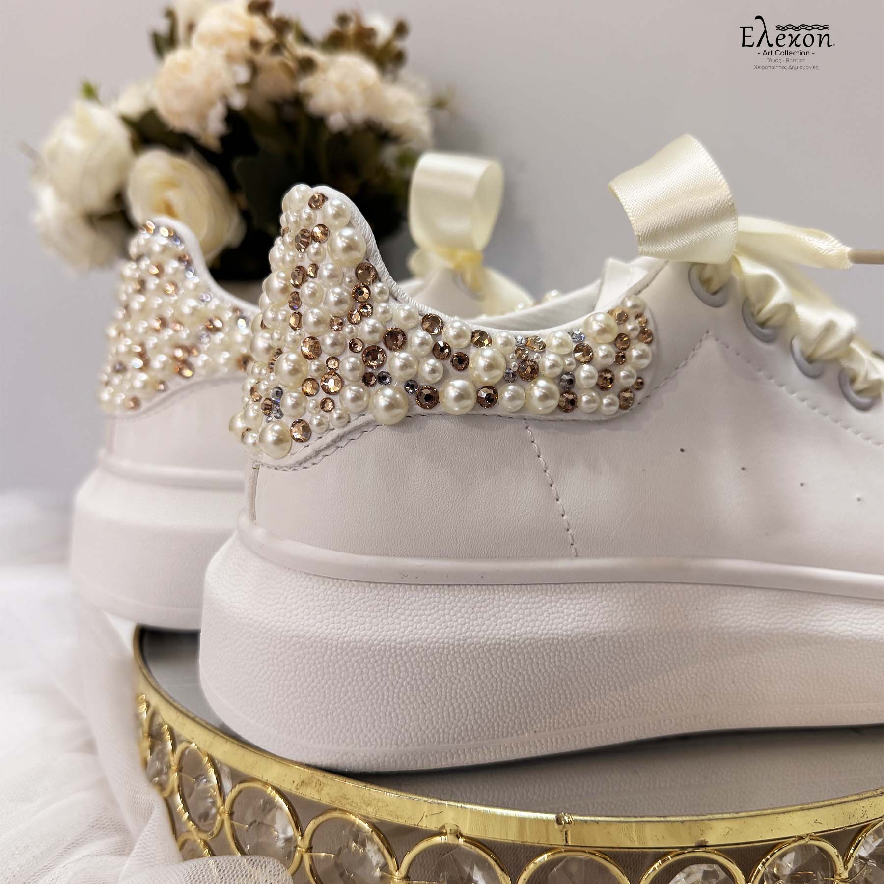 Νυφικά Sneakers με Στρας | Pearl Glow Sneakers - Image 5