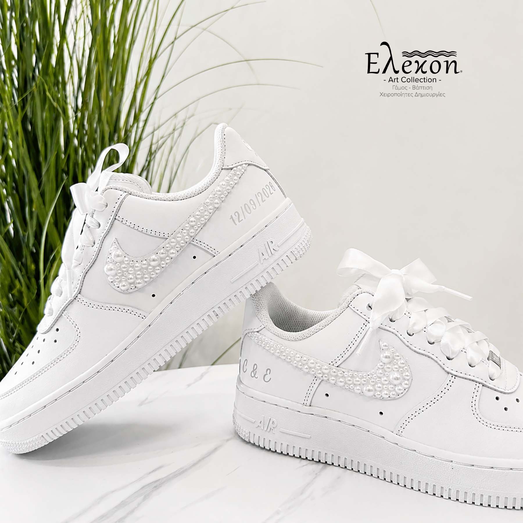 Bridal Sneaker Nike Air Force 1 με Πέρλες - Image 2