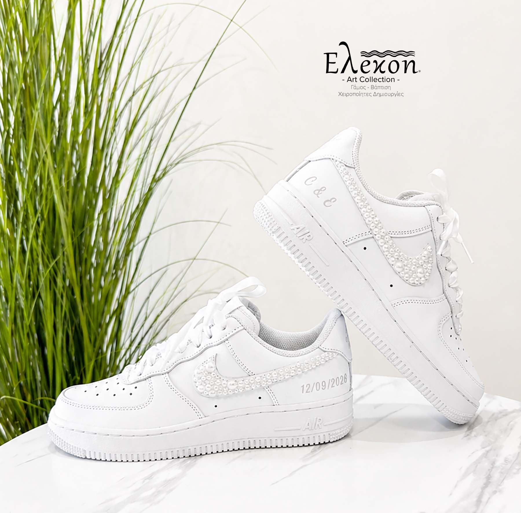 Bridal Sneaker Nike Air Force 1 με Πέρλες - Image 5