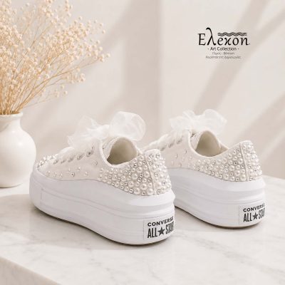 Νυφικά Converse All Star Chuck Taylor low | Strass & Pearl edition II