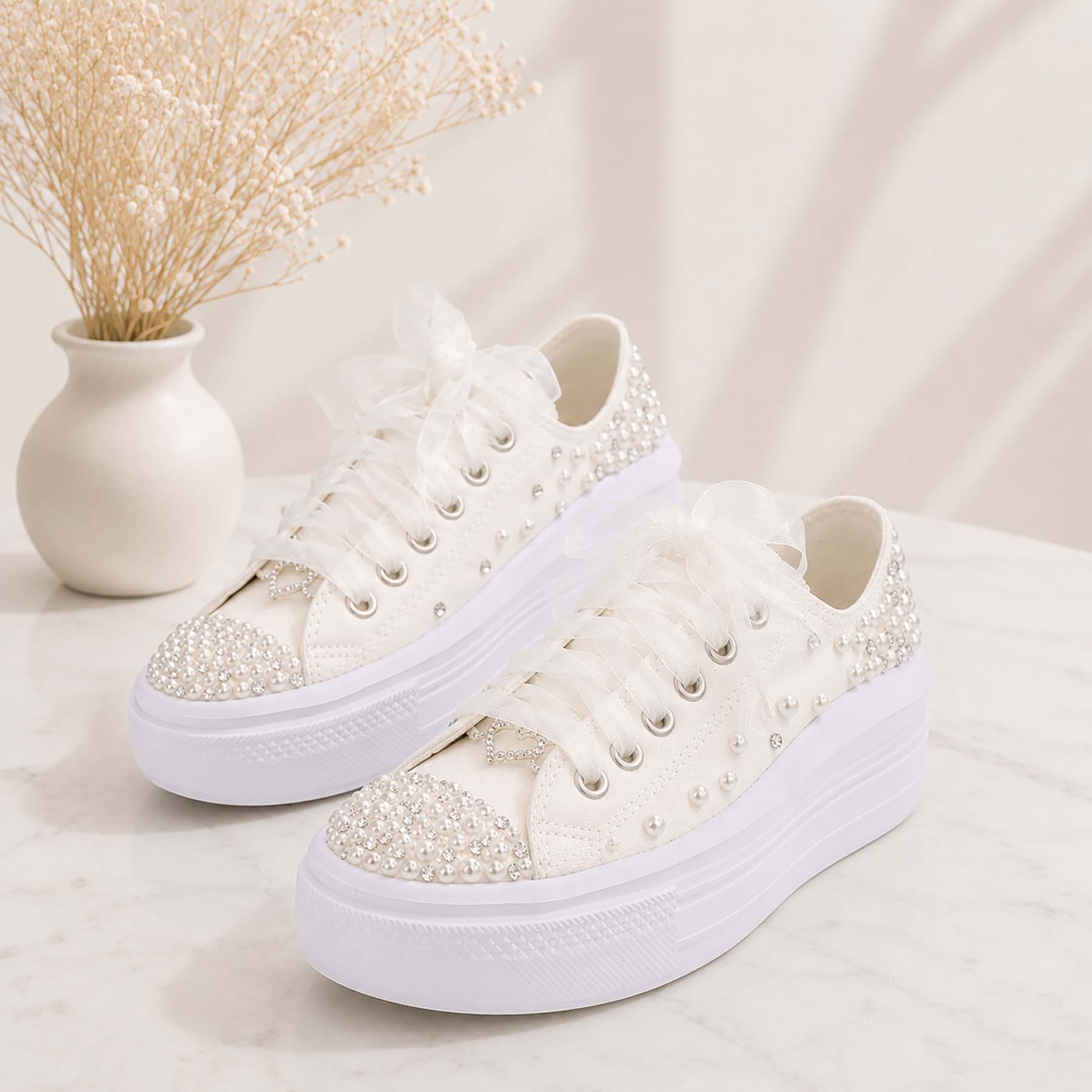 Classic pearl edition | Νυφικά Converse All Star Chuck Taylor low - Image 4