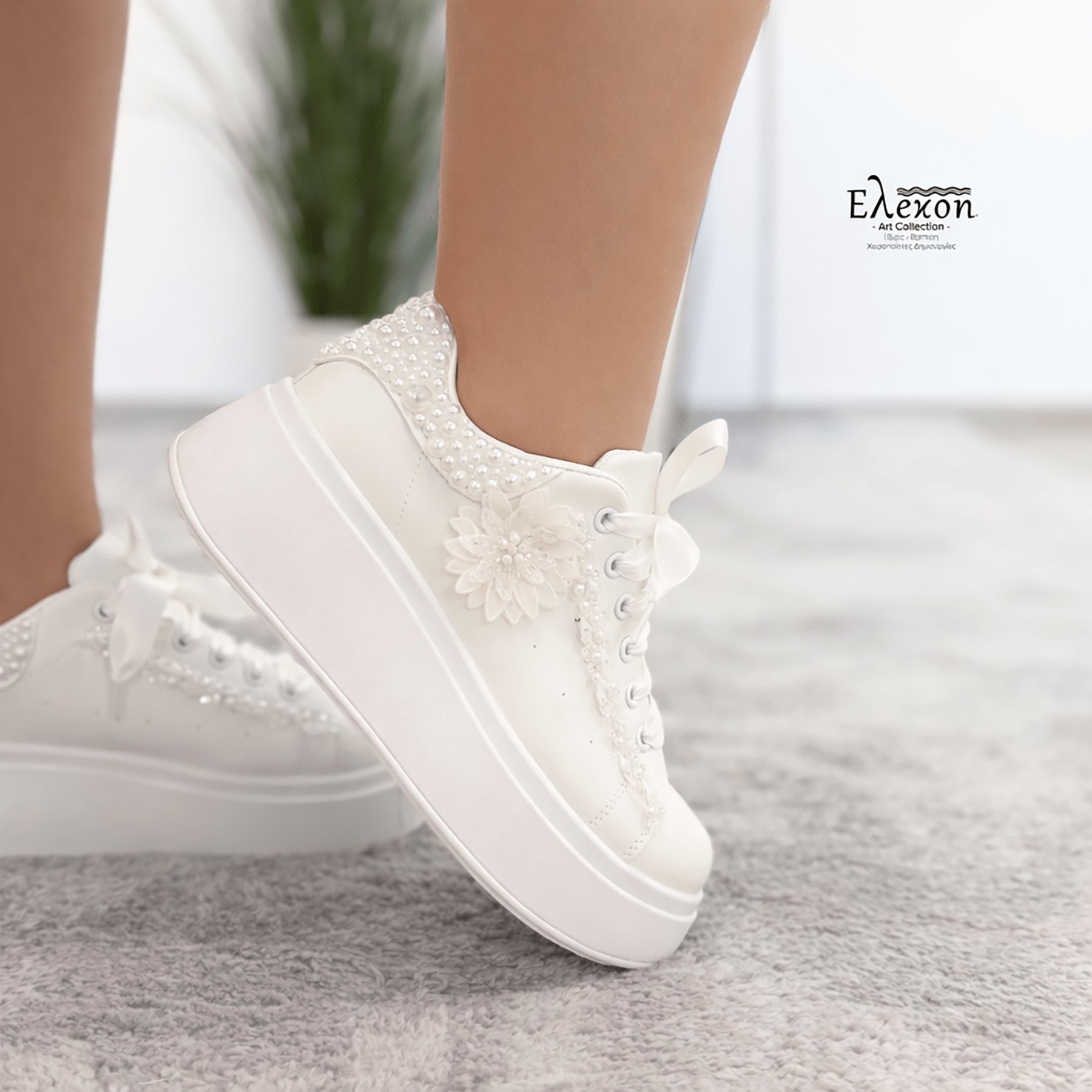 Νυφικά Sneakers δίσολα με Πέρλες – Elegant Edition - Image 2