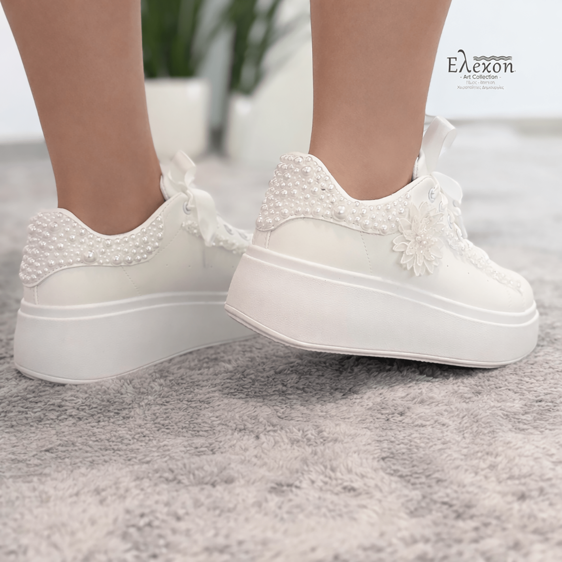 Νυφικά Sneakers δίσολα με Πέρλες – Elegant Edition - Image 3