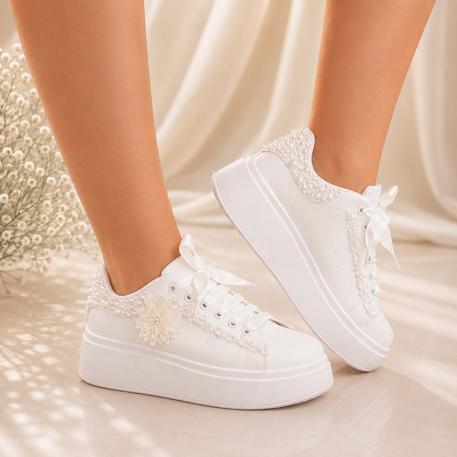 Elegant pearl | Νυφικά Sneakers δίσολα