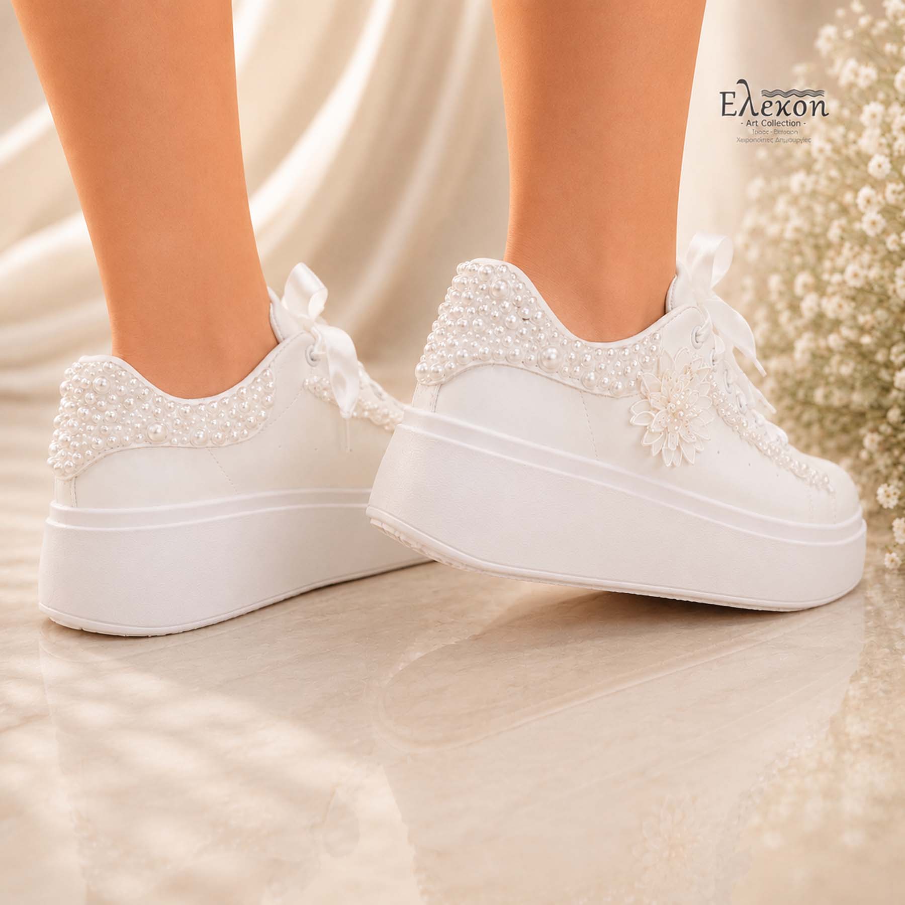 Elegant pearl | Νυφικά Sneakers δίσολα - Image 3