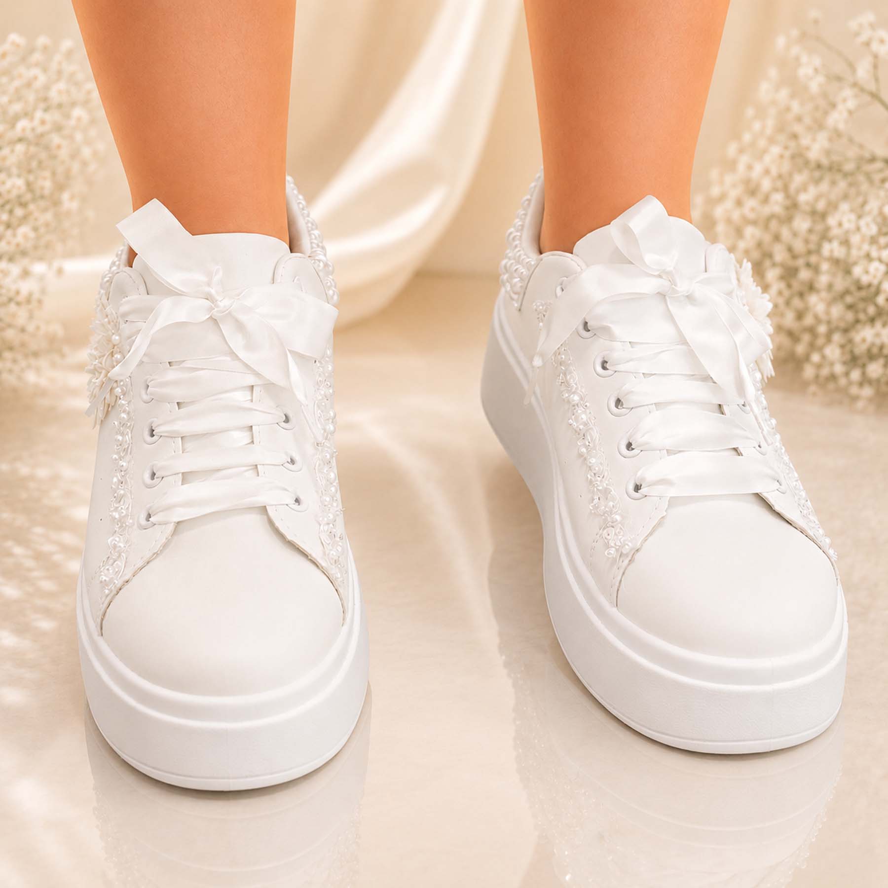 Elegant pearl | Νυφικά Sneakers δίσολα - Image 4