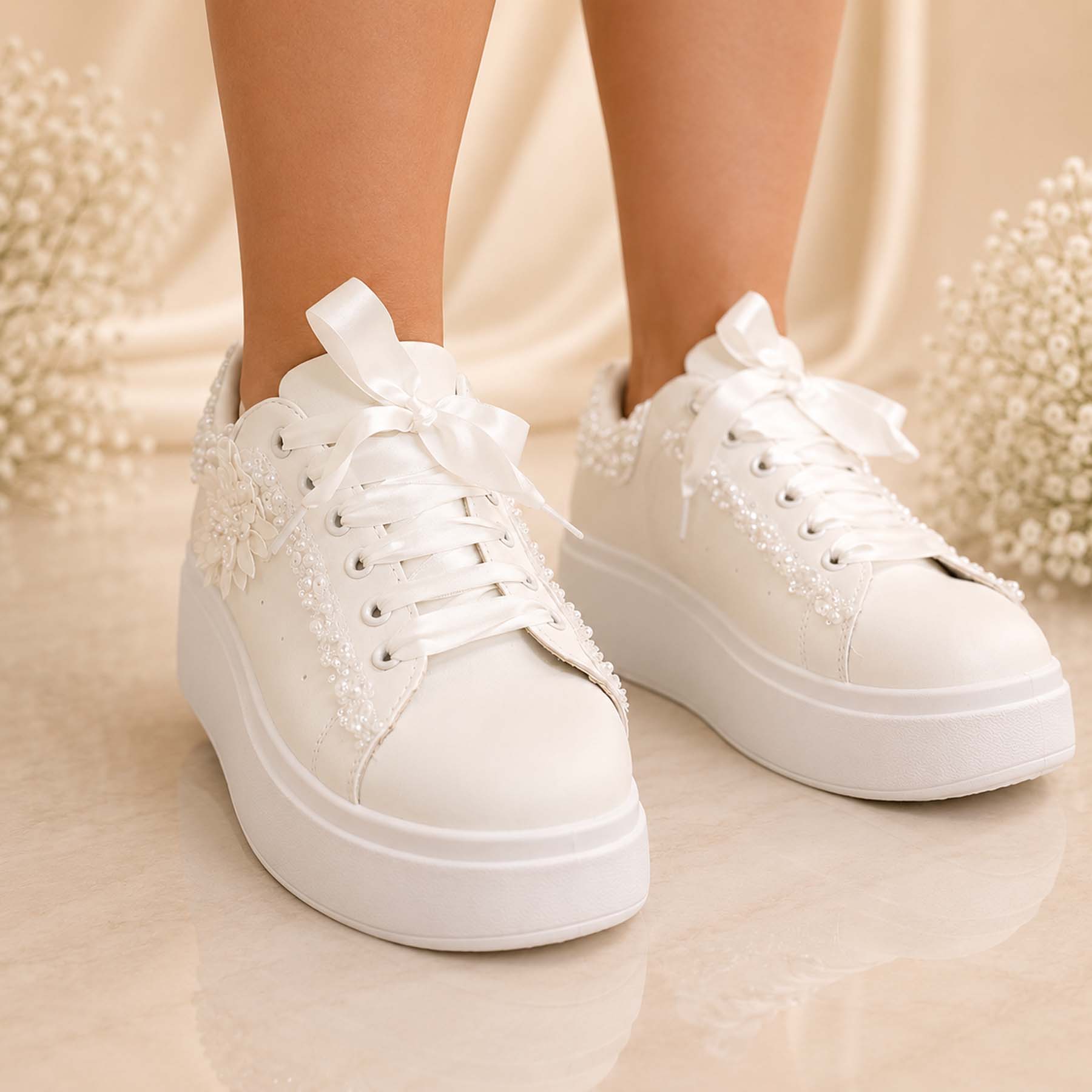 Elegant pearl | Νυφικά Sneakers δίσολα - Image 5