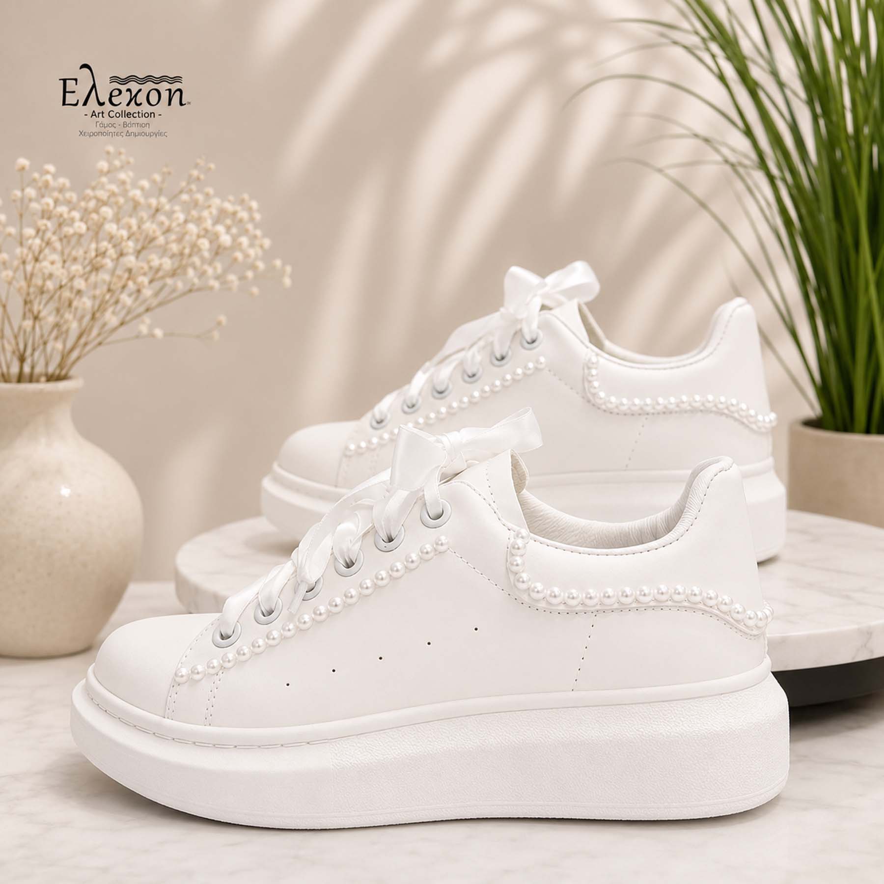 Λευκά custom sneakers για νύφη | Minimal Bride - Image 2
