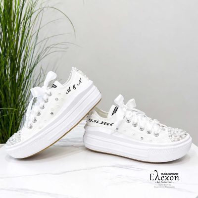 Νυφικά Converse All Star Chuck Taylor low | Strass & Pearl edition III