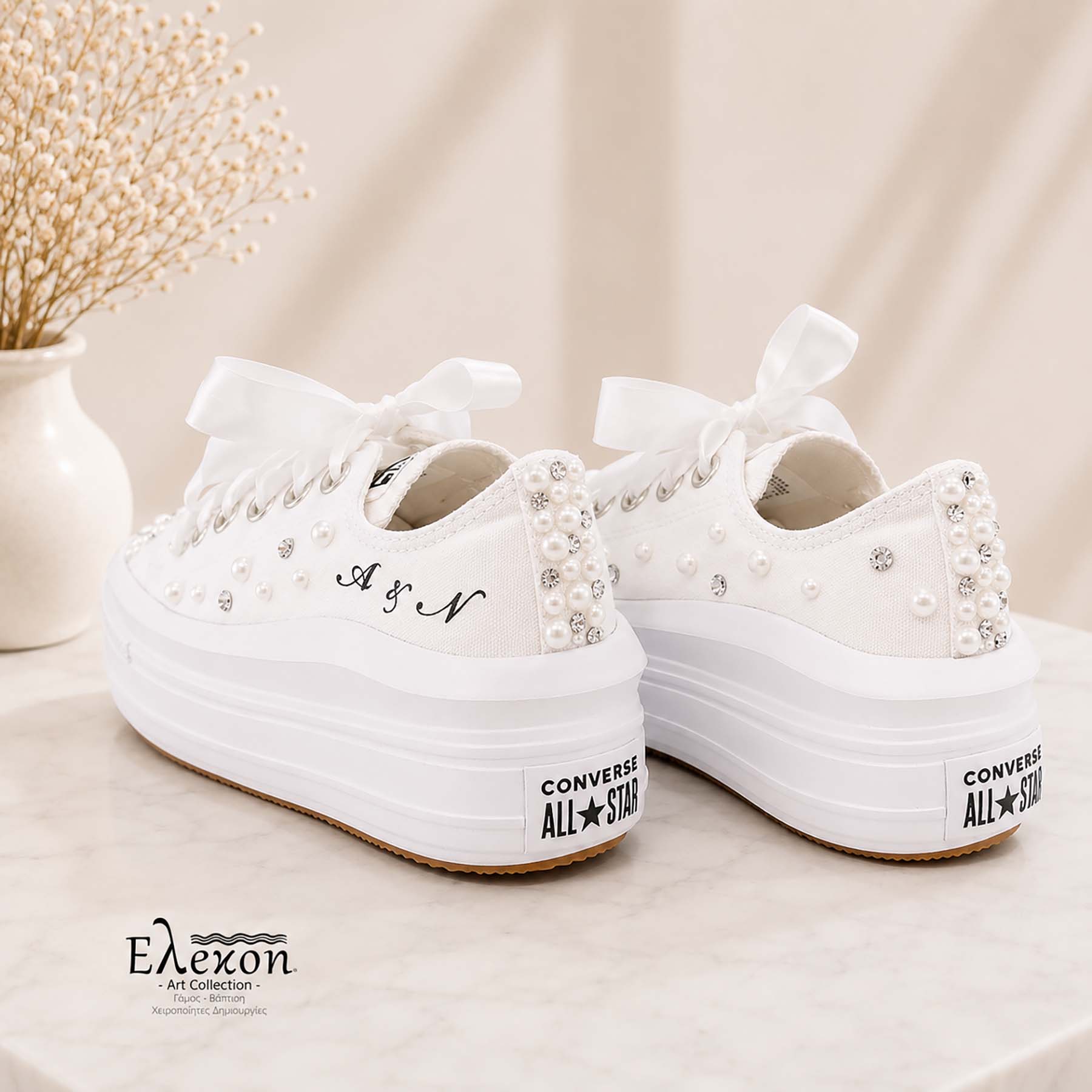 Νυφικά Converse All Star Chuck Taylor low | Strass & Pearl edition III - Image 3