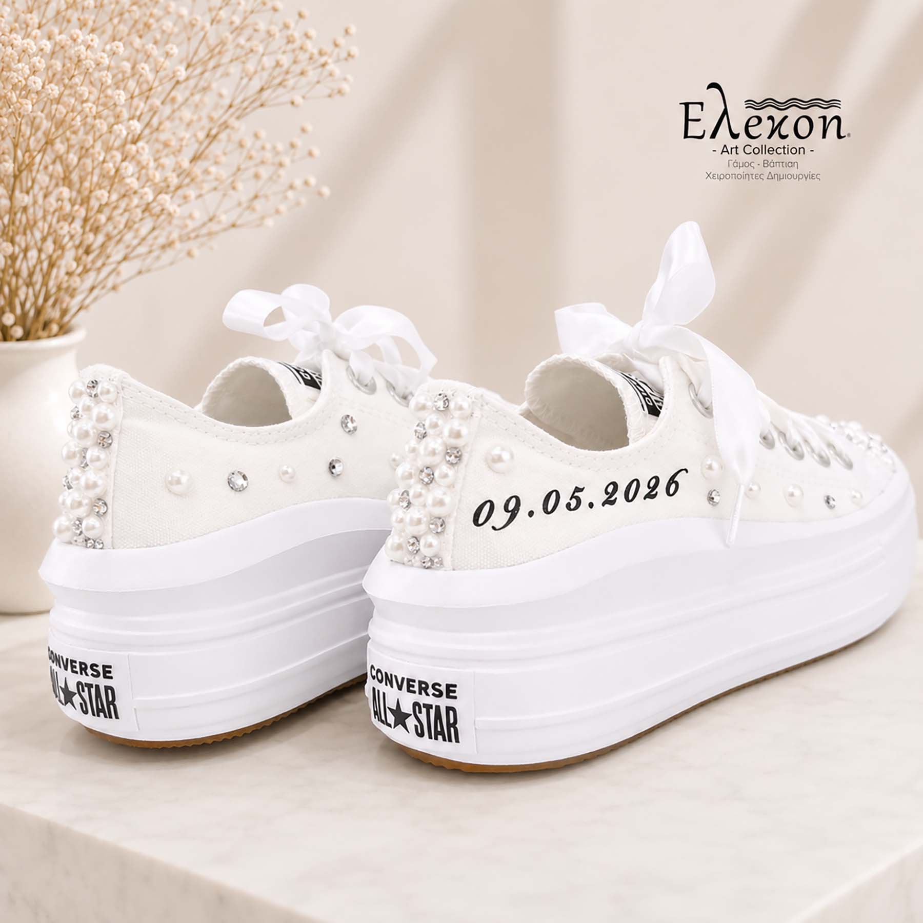 Νυφικά Converse All Star Chuck Taylor low | Strass & Pearl edition III - Image 4