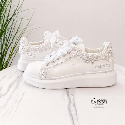 Νυφικά Sneakers με Πέρλες – Elegant Edition