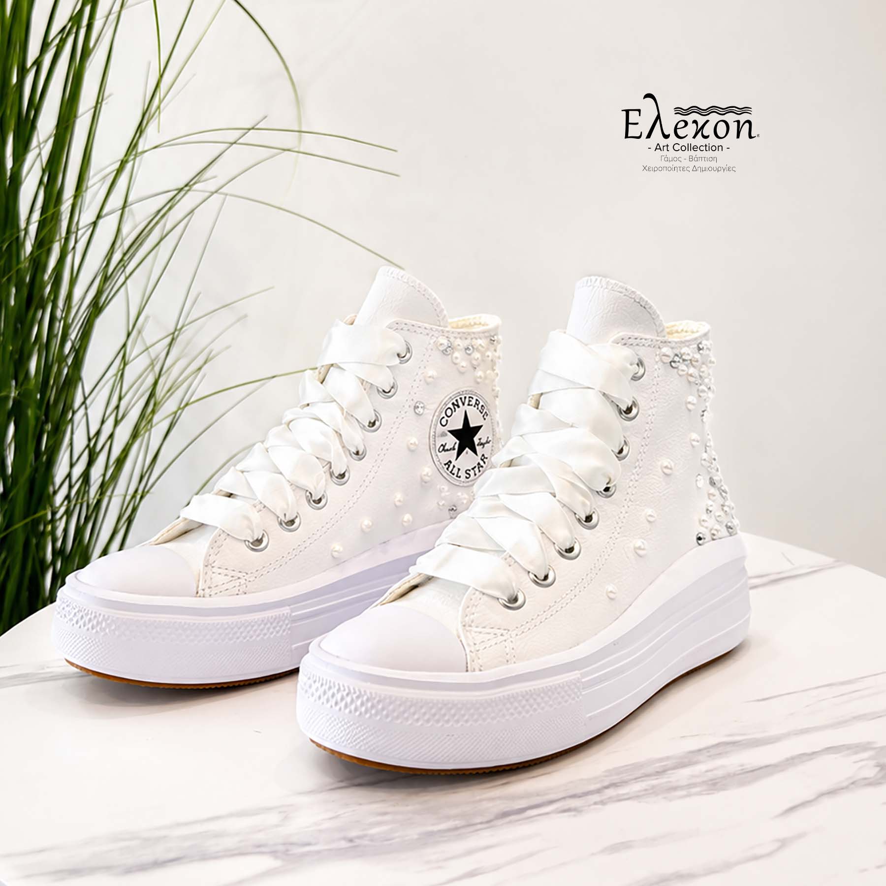 Νυφικά Chuck Taylor All Star Move Platform leather - Image 2