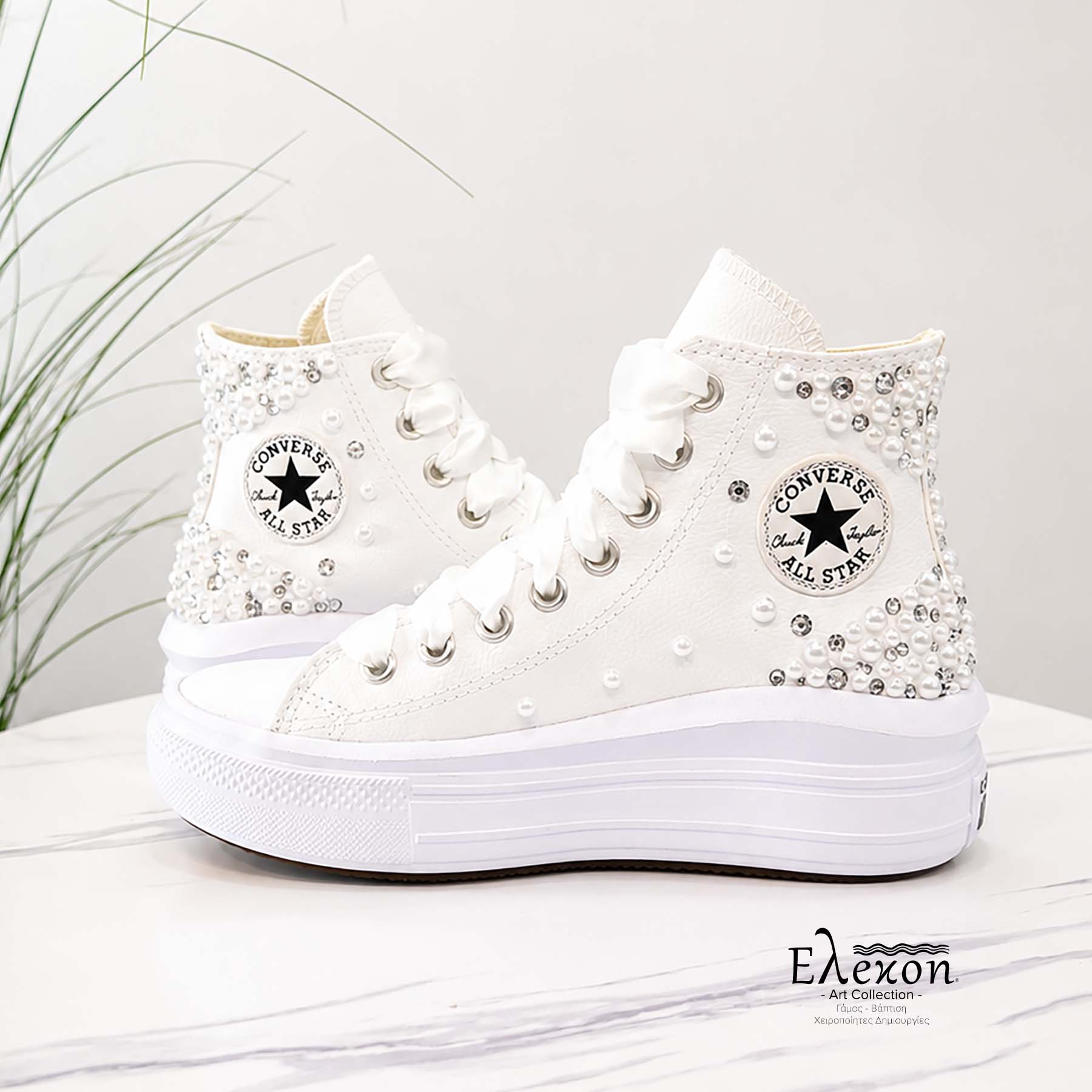 Νυφικά Chuck Taylor All Star Move Platform leather - Image 4