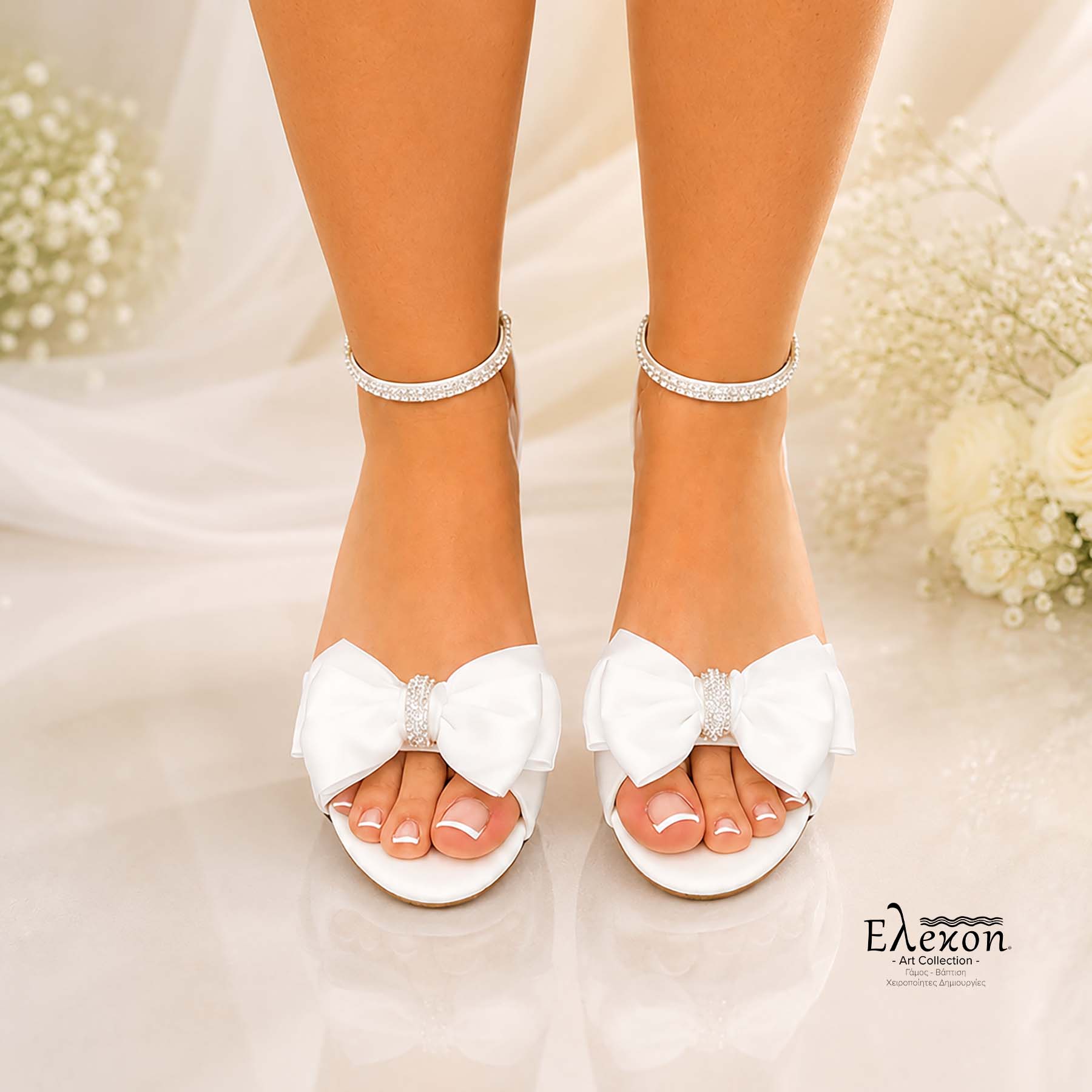 Custom Νυφικά Πέδιλα με Φιόγκο & Πέρλες | Mirabelle - Image 4