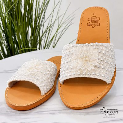 Custom Χειροποίητα Σανδάλια με πέρλες – Bridal sandals