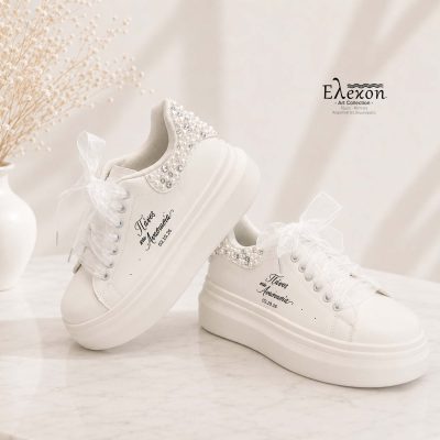 Νυφικά Sneakers δίσολα – Pearl & strass Bridal Sneakers