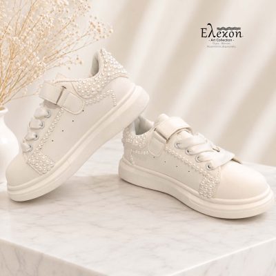Παιδικά Sneakers  – Λευκά με Πέρλες