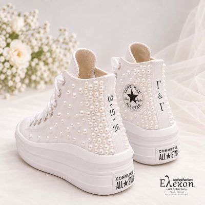 Pearl edition | Bridal Chuck Taylor All Star Move Platform leather