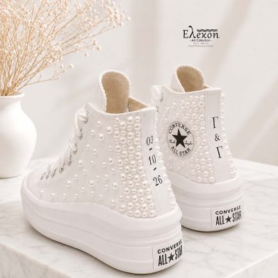 Pearl edition | Bridal Chuck Taylor All Star Move Platform leather