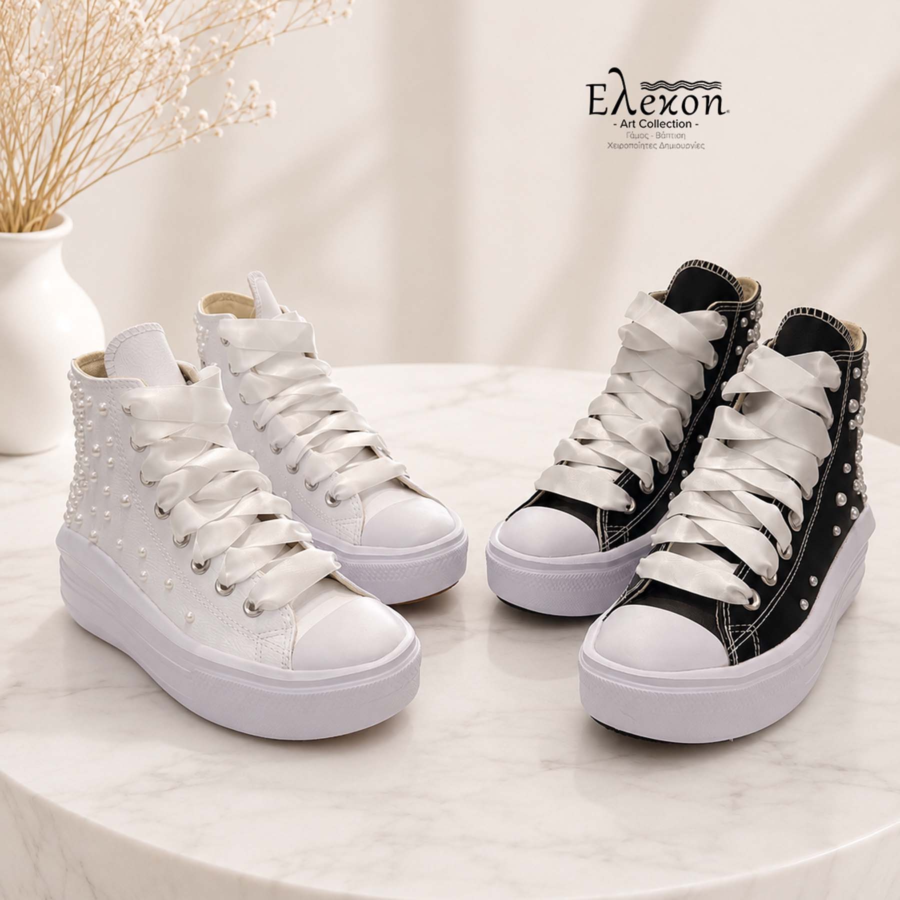 Custom Converse – Bride & Maid of Honor Pearl Sneakers - Image 3