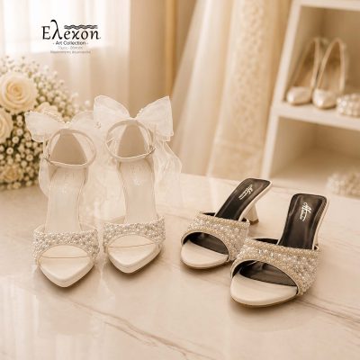 Bridal Set Pearl Grace – Νυφικά Πέδιλα & Mules με Πέρλες