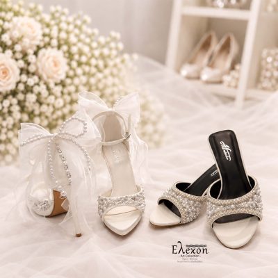 Bridal Set Pearl Grace – Νυφικά Πέδιλα & Mules με Πέρλες