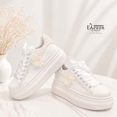 Elegant white pearl | Νυφικά Sneakers δίσολα